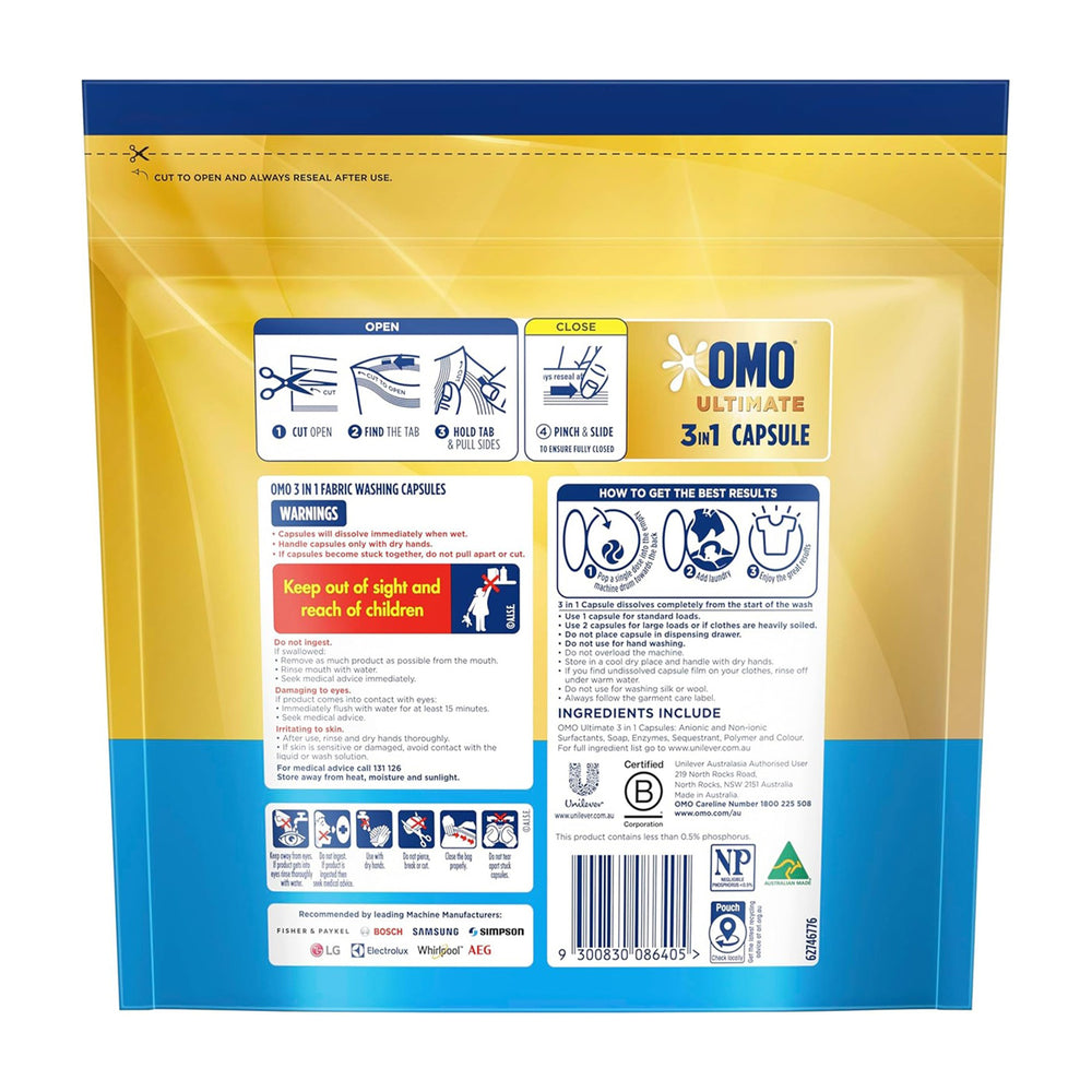 Omo Ultimate 3in1 Sensitive 51c/Tab x 196 Laundry Capsules.