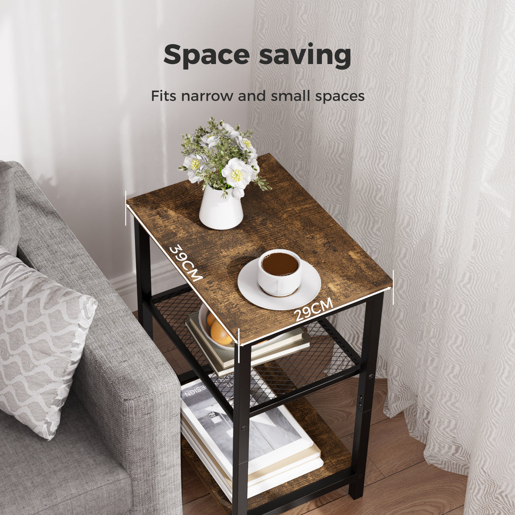 Side Table 3-Tier Sofa Couch Bedside Coffee Table Laptop Desk Shelf
