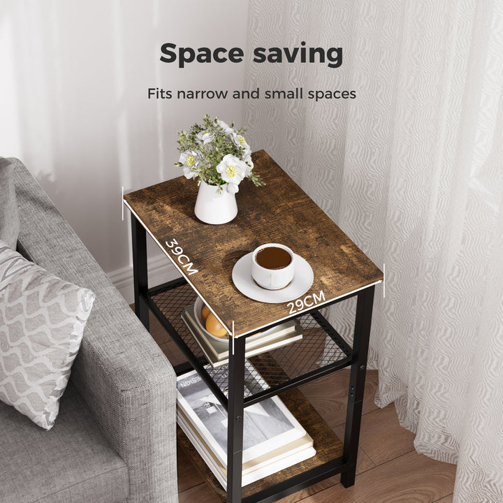 Side Table 3-Tier Sofa Couch Bedside Coffee Table Laptop Desk Shelf