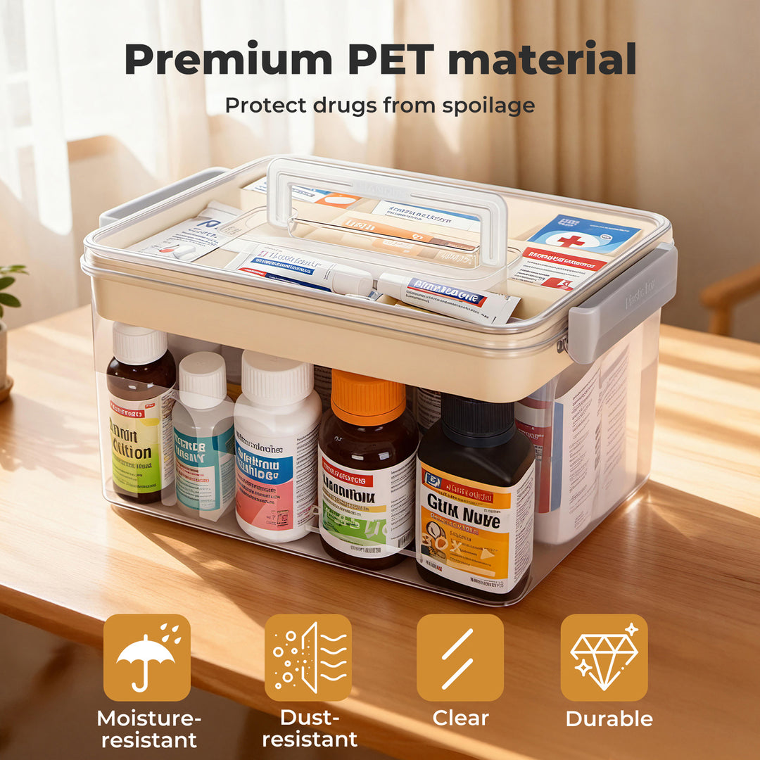 Storage Box Large Capacity Two Layer Medicine Case Household