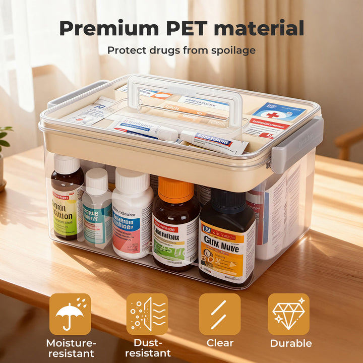 Storage Box Large Capacity Two Layer Medicine Case Household