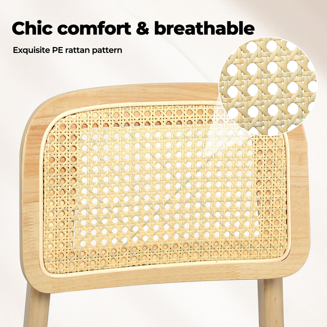 Levede Rattan Dining Chair – Wicker & Wood Frame