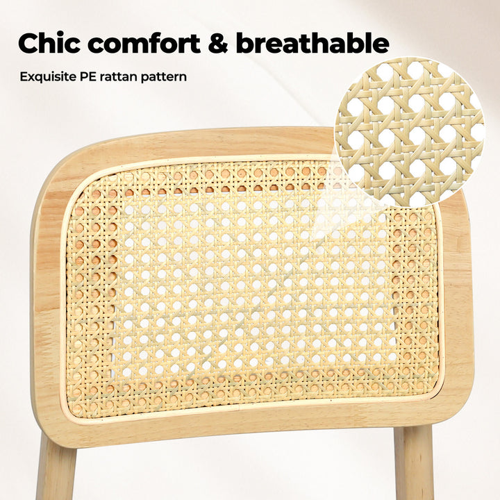 Levede Rattan Dining Chair – Wicker & Wood Frame