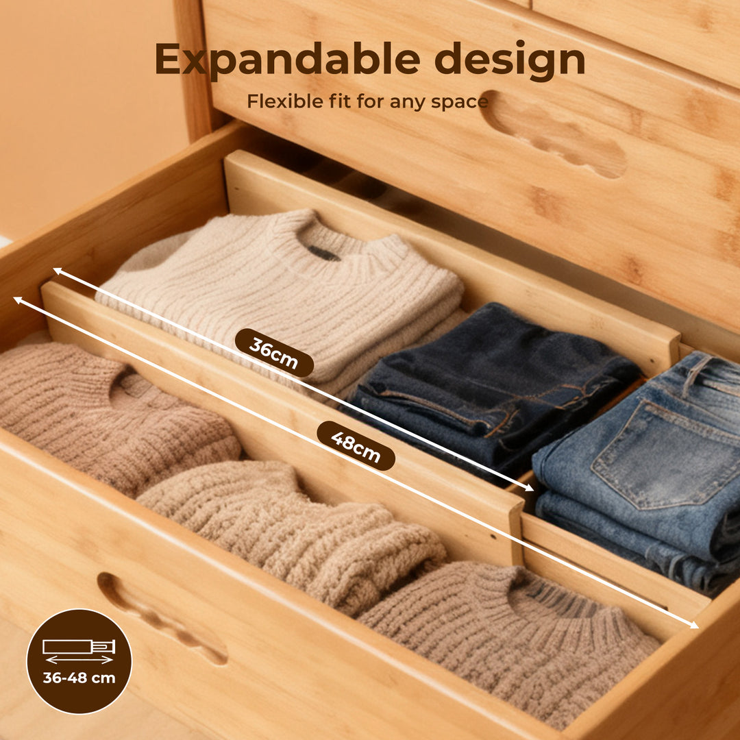 Drawer Divider Bamboo Expandable Partition Storage Organizer Clapboard