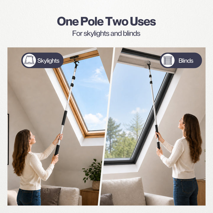 Roof Window Pole 1.1-2m Skylight Rooflight Opener Aluminium Black