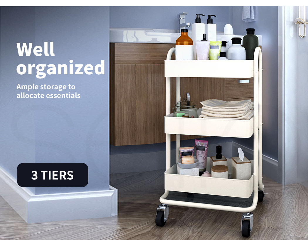 Levede 3 Tiers Kitchen Trolley Cart