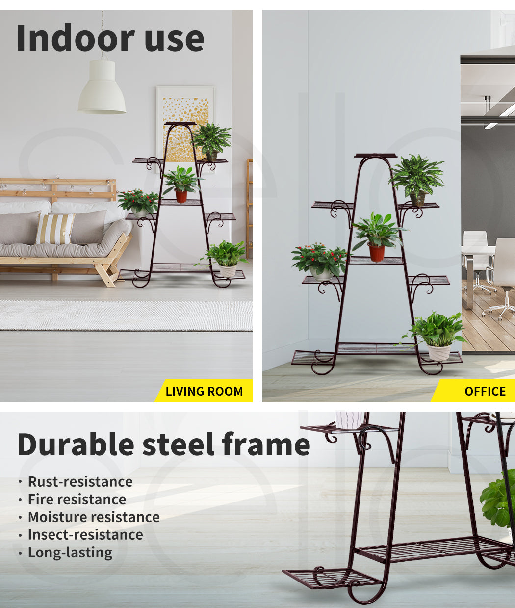 Levede Outdoor Indoor Metal Plant Stand - Levede