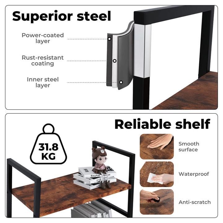 5 Tier Open Bookshelf Display Storage Unit