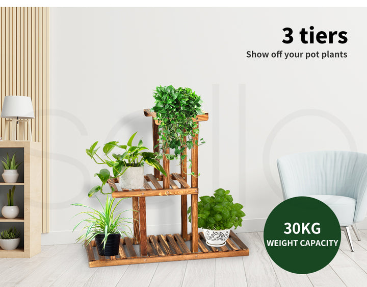 Levede 3-Tier Plant Stand Wood Wooden - Levede