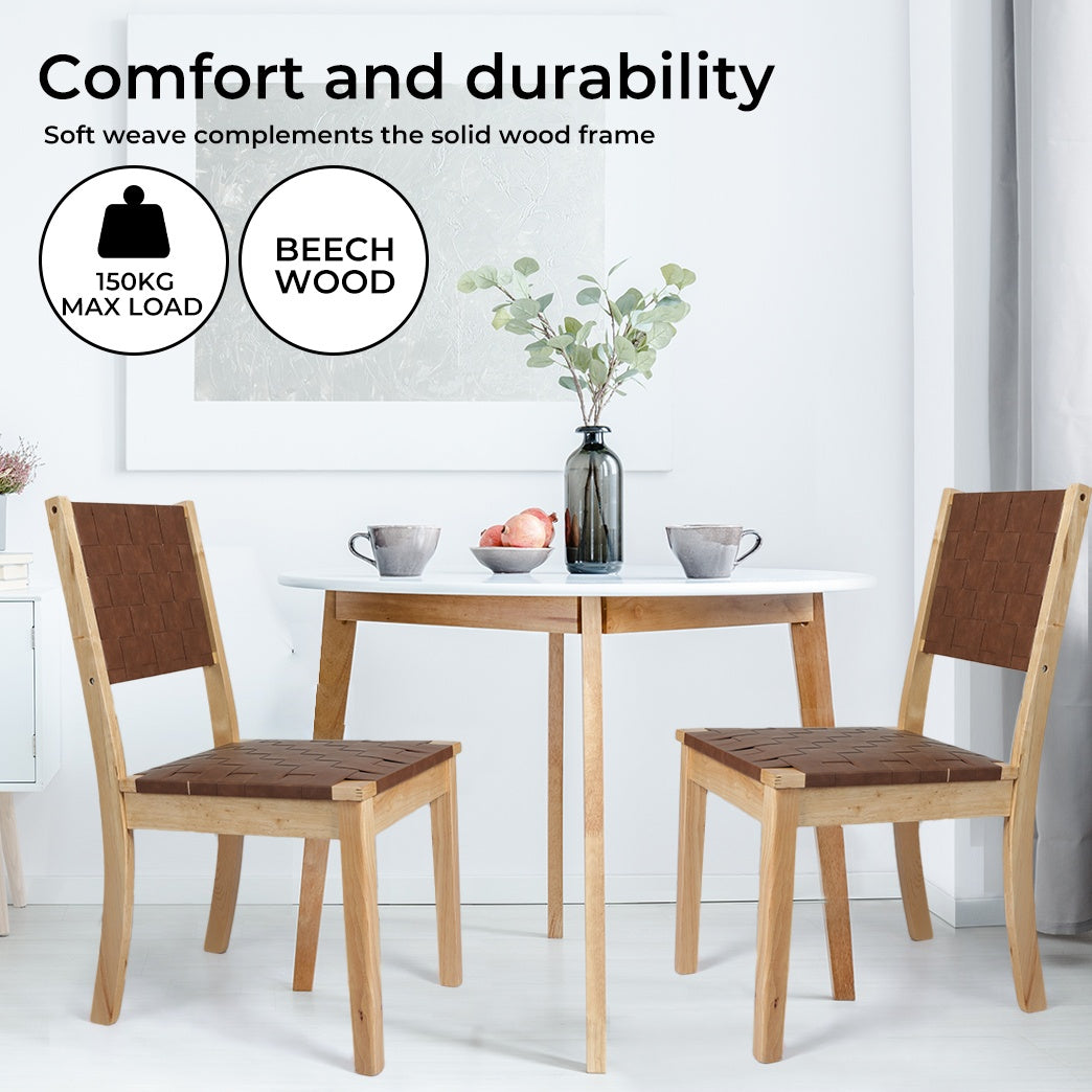 Levede Retro Dining Chairs – PU Leather