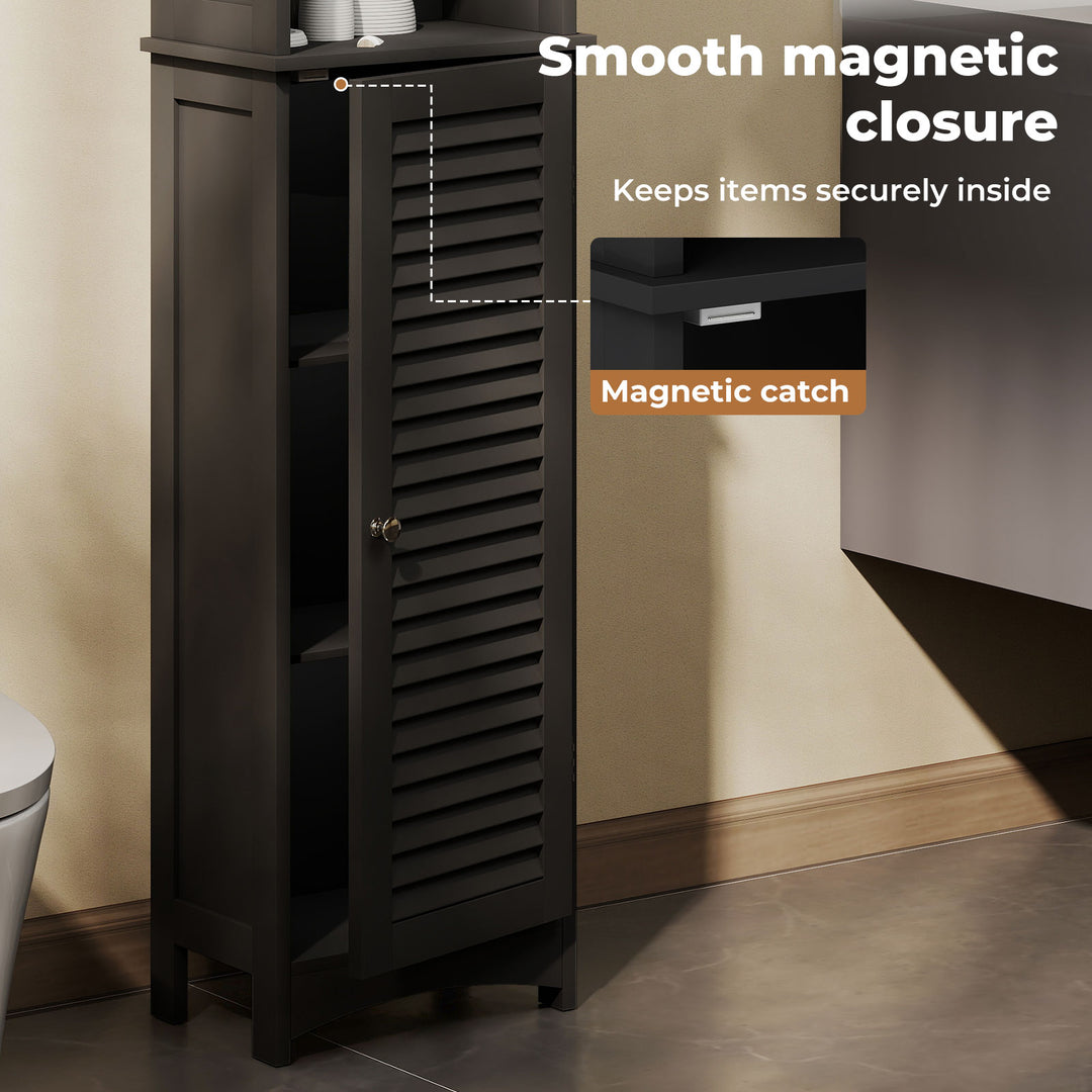 Tall Bathroom Cabinet Storage 166cm Tallboy Cupboard Adjustable Shelf