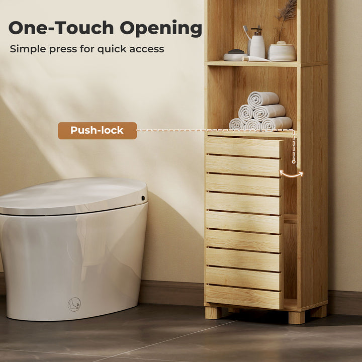 Tall Bathroom Cabinet Storage 165cm Tallboy Adjustable Shelf Cupboard