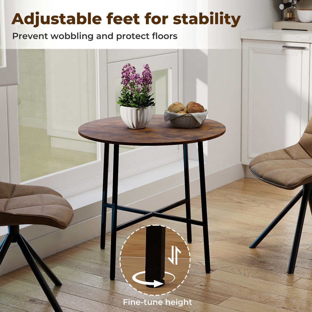 Dining Table Round Kitchen 4 Person Coffee Restaurant Metal Base 80cm