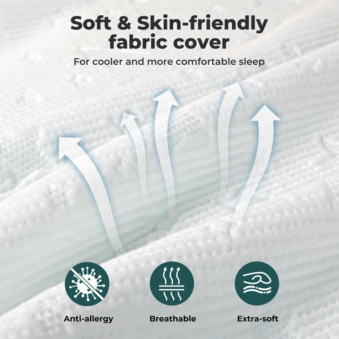 Memory Foam Mattress Topper Dual-Layer Gel Bamboo Cover Washable
