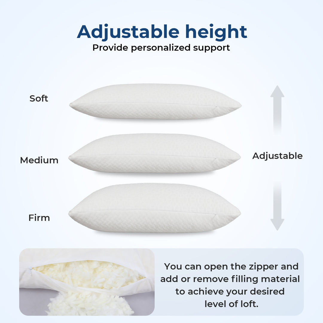 Memory Foam Adjustable Pillow Neck Pain Relief Cooling Side Sleeper