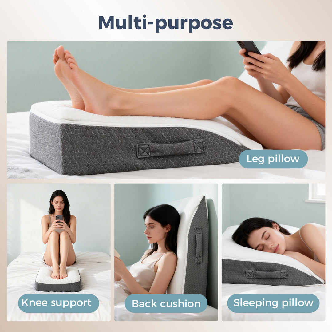 Memory Foam Leg Elevation Pillow Bed Wedge Improve Circulation Support
