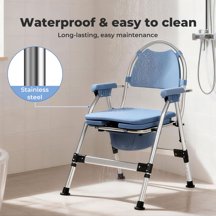 Commode Chair Adjustable Bedside Seat Elderly Pregnant Disability Aid
