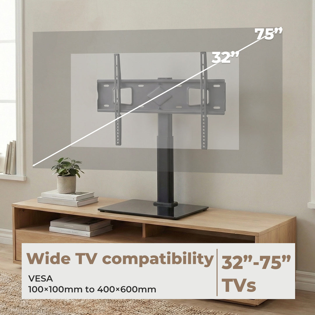 TV Stand with Mount Table Top Bracket Desktop 32 to 75 inch LED