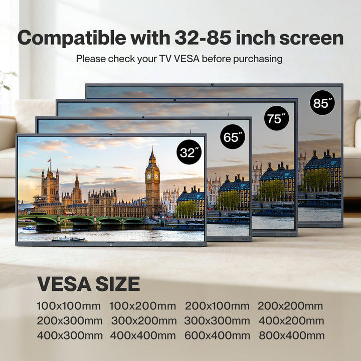 TV Wall Bracket Slim 32-85 In Flat LED LCD OLED Plasma VESA 800x400