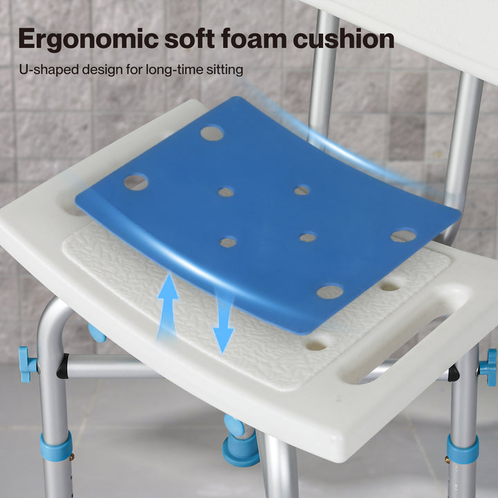 Shower Chair Adjustable Height Safety Seat Bench Bathroom Safety Assist