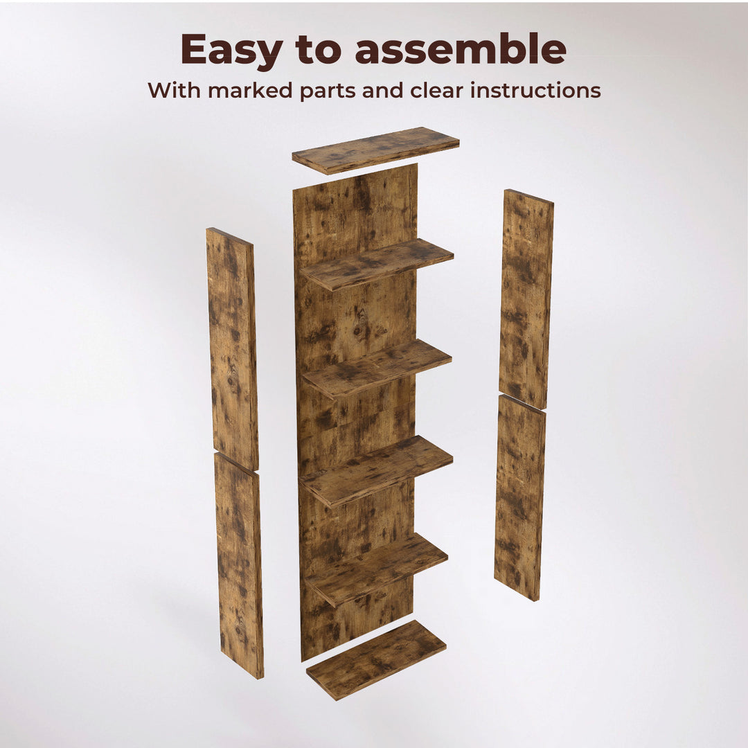 BookShelf Storage Shelves 6 Tier Bookcase Display Unit Organizer Cabinet