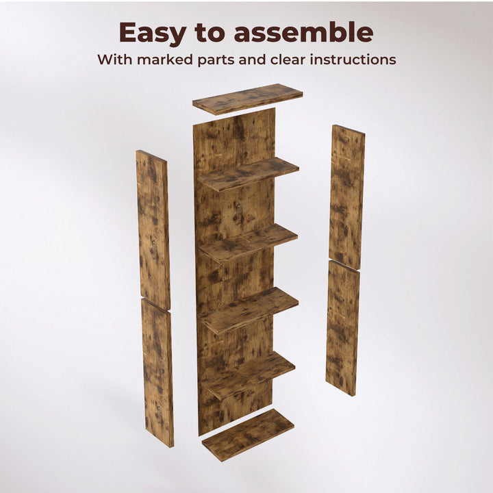 BookShelf Storage Shelves 6 Tier Bookcase Display Unit Organizer Cabinet