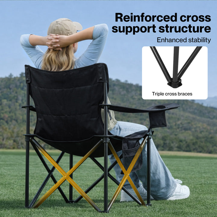 Camping Chair Large Folding Outdoor Portable Fishing Picnic Travel Seat