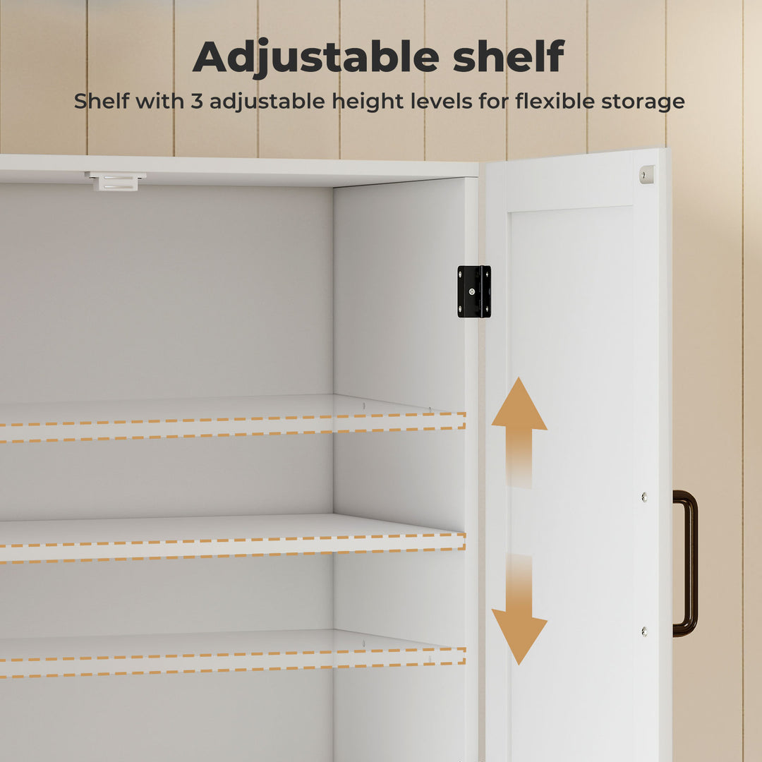 Wall Cabinet Hanging Mounted Kitchen Cupboard Storage Organiser White
