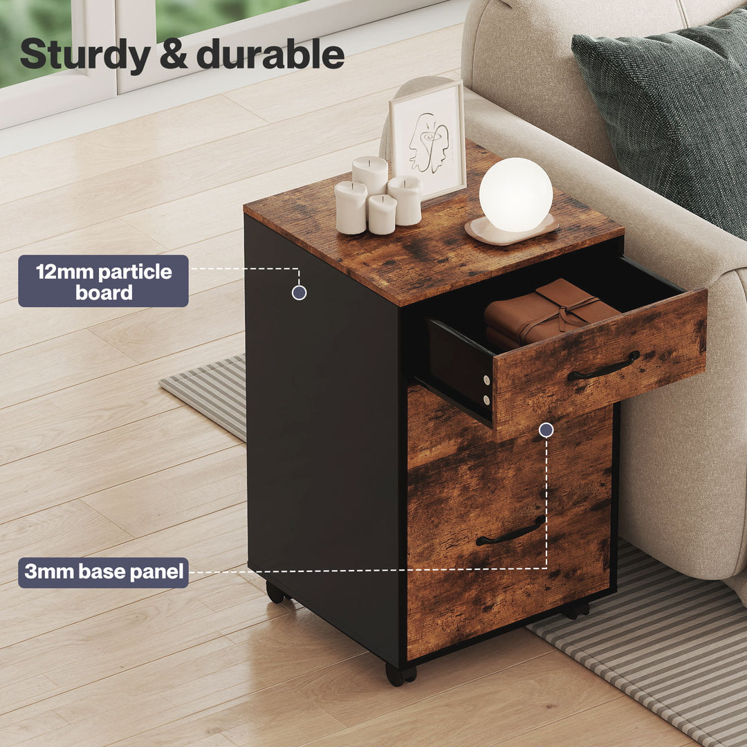 3-Drawer File Cabinet Mobile Filing Storage Cabinet Organiser Home Office