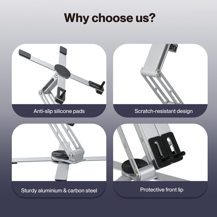 Portable Laptop Stand 360 Rotating Bracket Foldable Aluminum Desk Riser