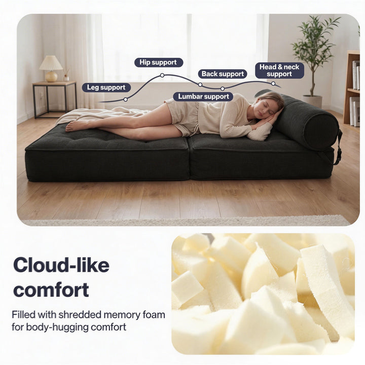 3 in 1 Convertible Sofa Bed Foldable Single Sleeper Chair Living Room