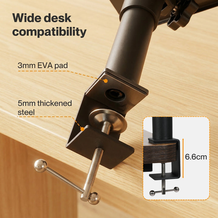 2x Desk Clamp Speaker Stands Set Adjustable Rotatable Monitor CD Player