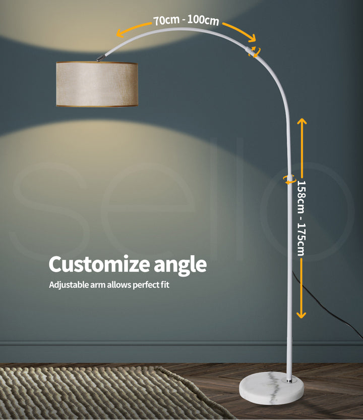 Modern LED Floor Lamp Reading Light Free Standing Adjustable Marble Base