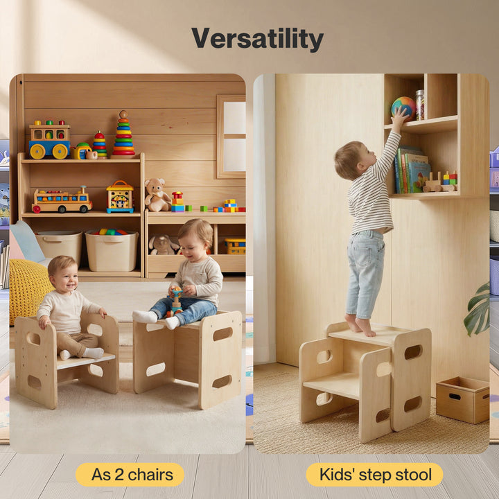 Kids Table and Chair Set Dining Adjustable Toddler Activity Desk Wood