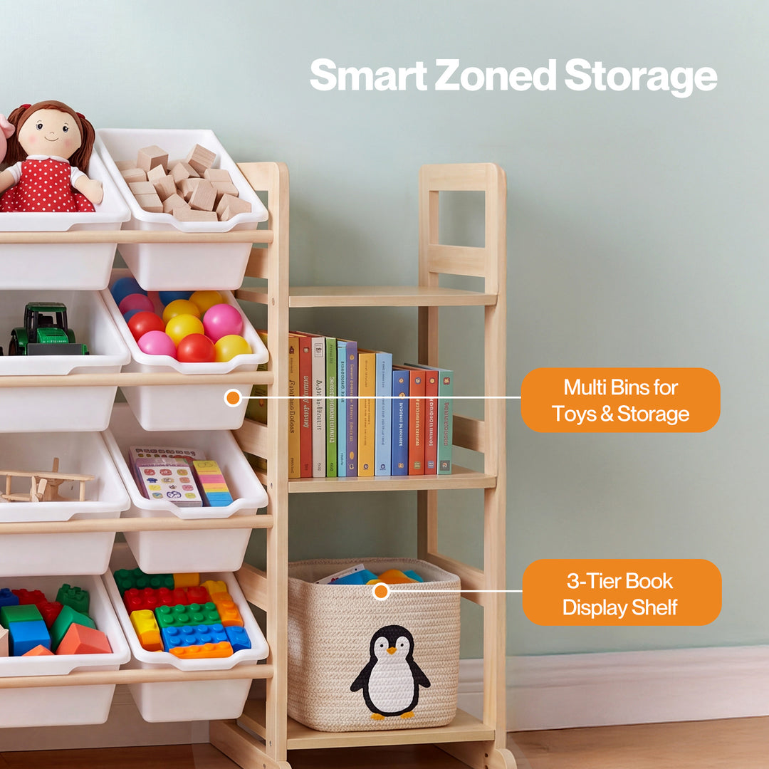 Kids Toy Box Organiser 12 Bins 6 Shelves Display Storage Rack Playroom