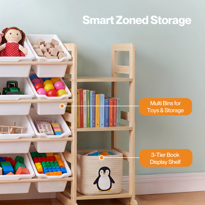 Kids Toy Box Organiser 12 Bins 6 Shelves Display Storage Rack Playroom