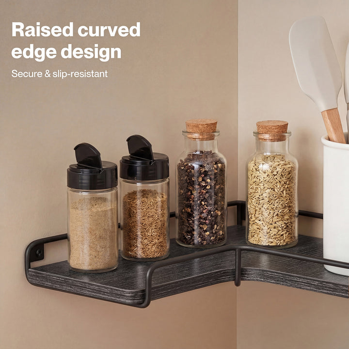 Floating Shelves 2Pcs DIY Corner Wall Shelf Storage Display Rack Bedroom