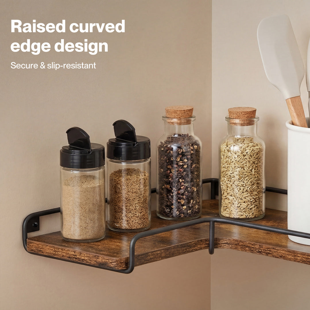 Floating Shelf DIY Corner Wall Shelf 2Pcs Storage Display Rack Bedroom
