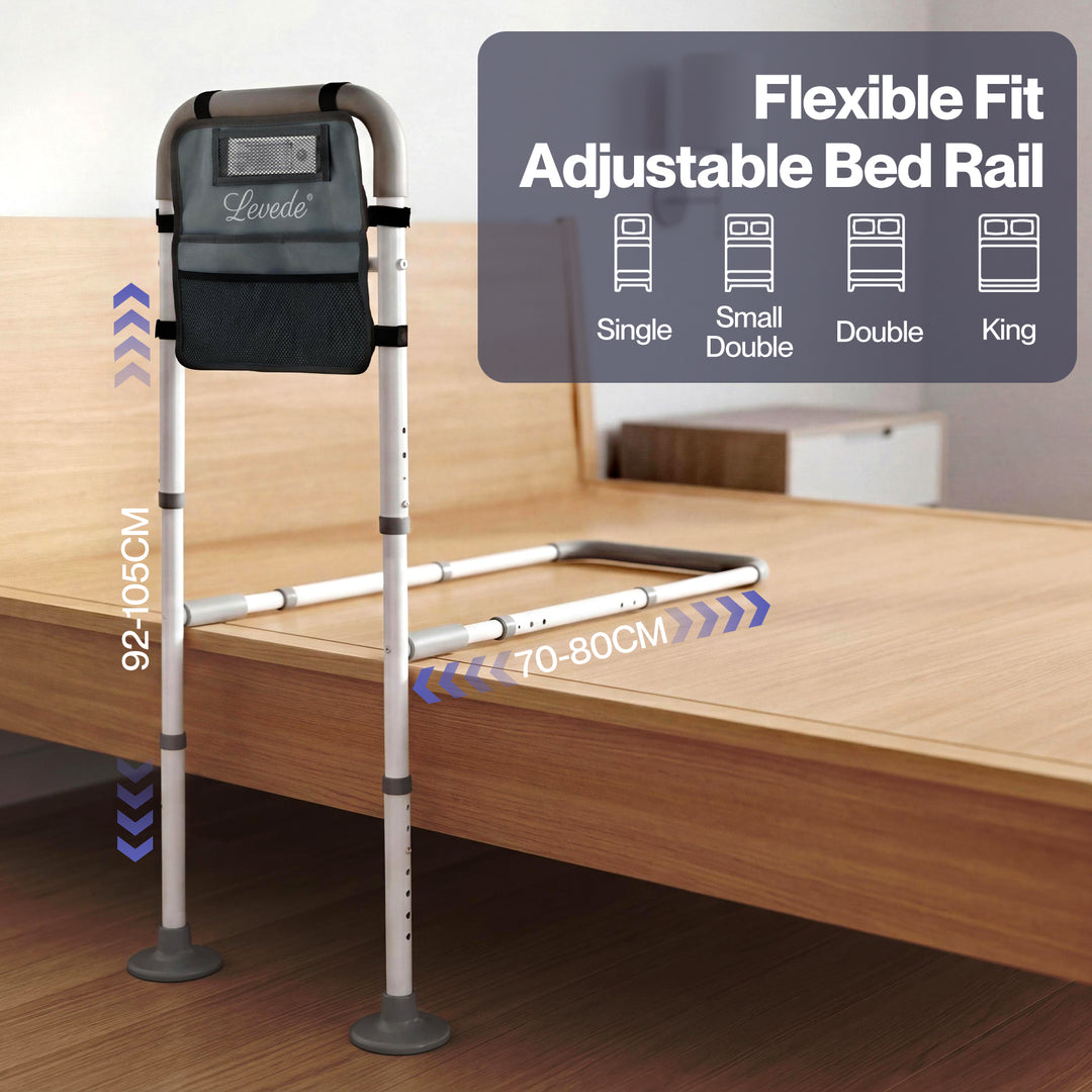 Bed Rail Elderly Adjustable Safety Handle Bed Assist Motion Sensor Light