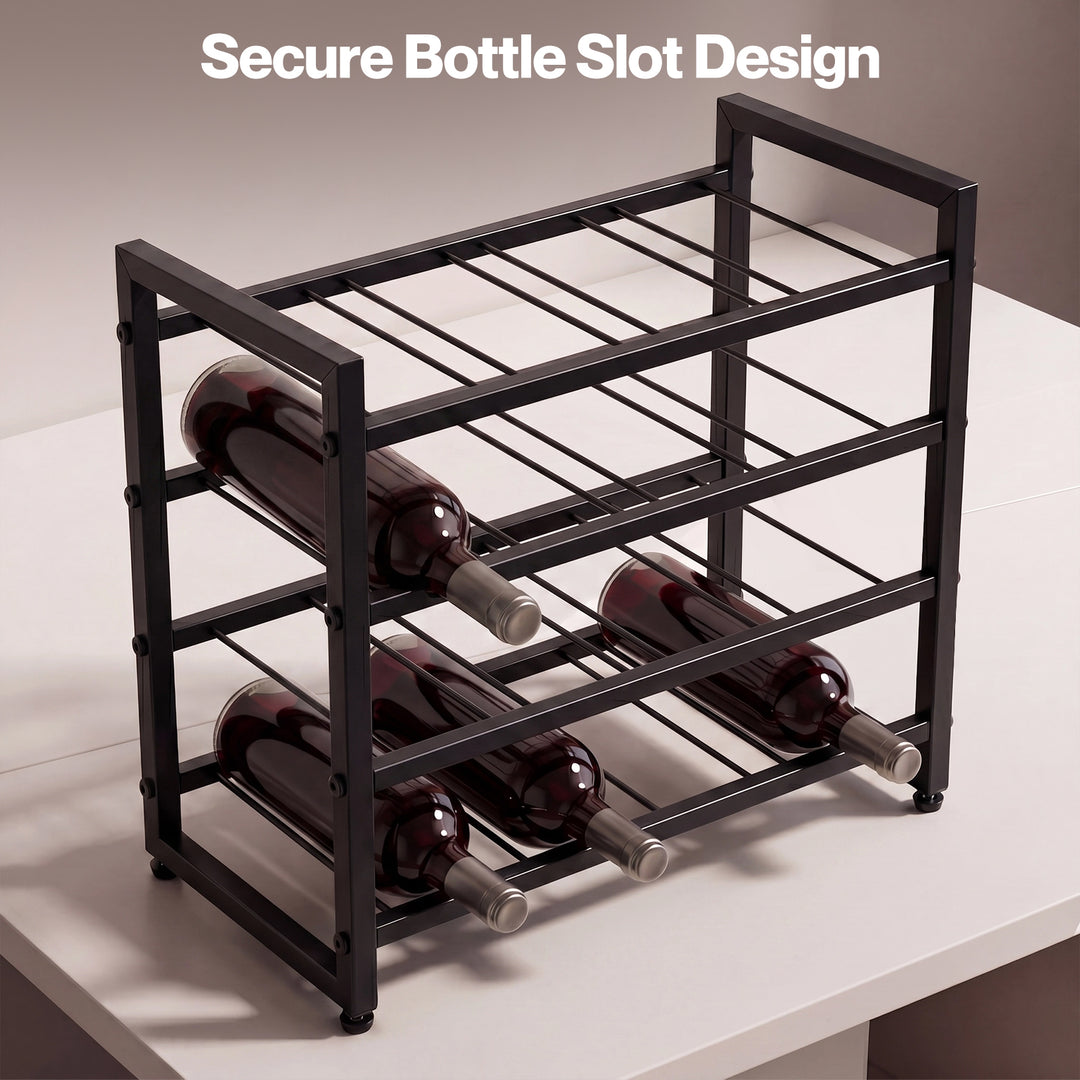 Wine Rack 16 Bottle 4-Tier Metal Display Storage Organizer Adjustable Bar