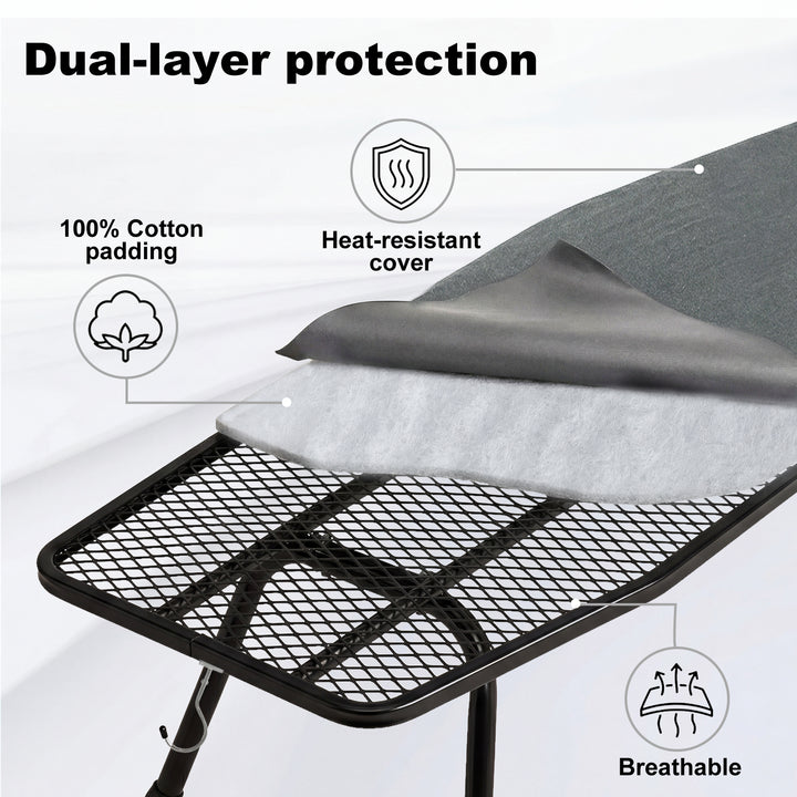 Metal Table Ironing Board Folding Heat Resistant Cover 100% Cotton Pad