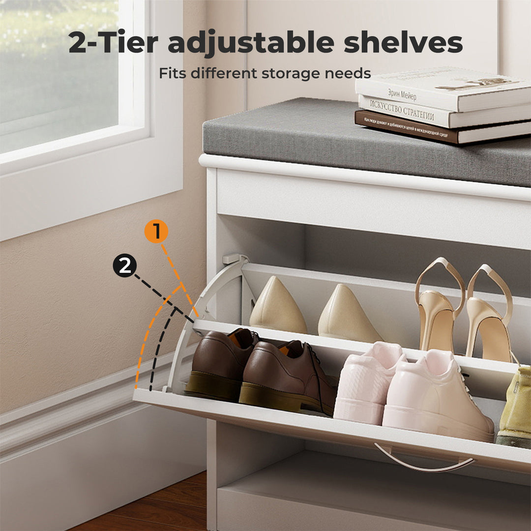 75cm Shoe Rack Storage Cabinet Bench Cosy Padded Seat Organiser Cupboard