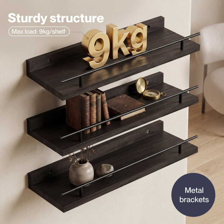 Floating Wall Shelves  3 Pcs Wall Mounted Storage Display Rack Bedroom