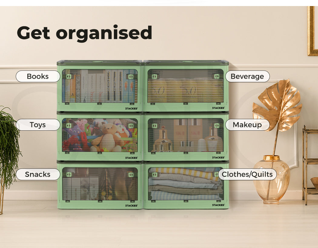 Storage Box Stackable Storage Container - Green