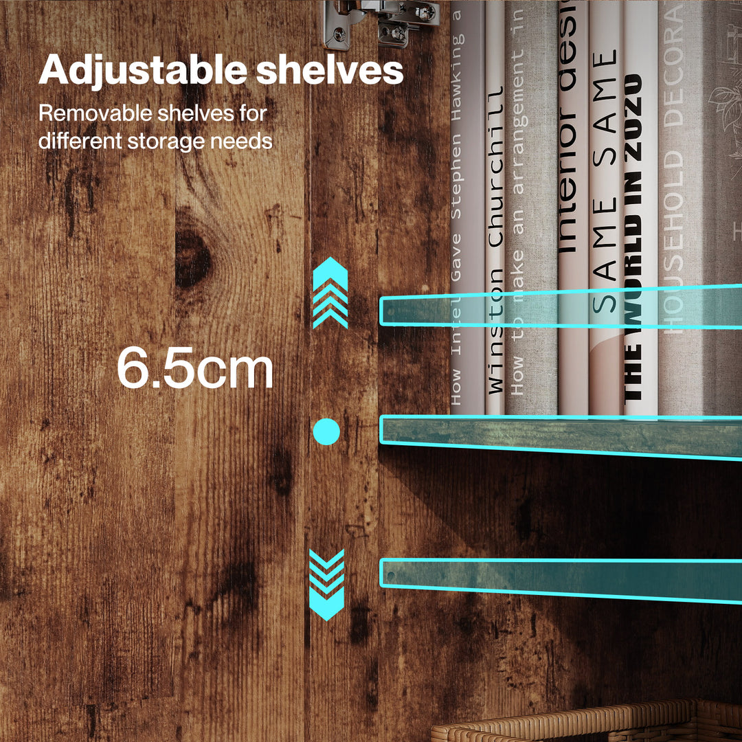 Storage Cabinet Multipurpose Organiser Cupboard Adjustable Shelves