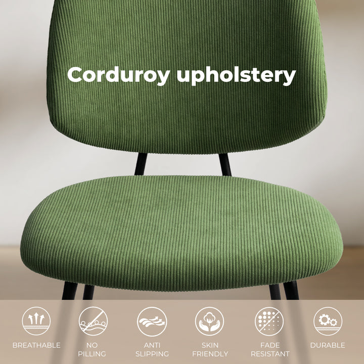 Levede 4x Dining Chairs Padded Seat Green - Levede