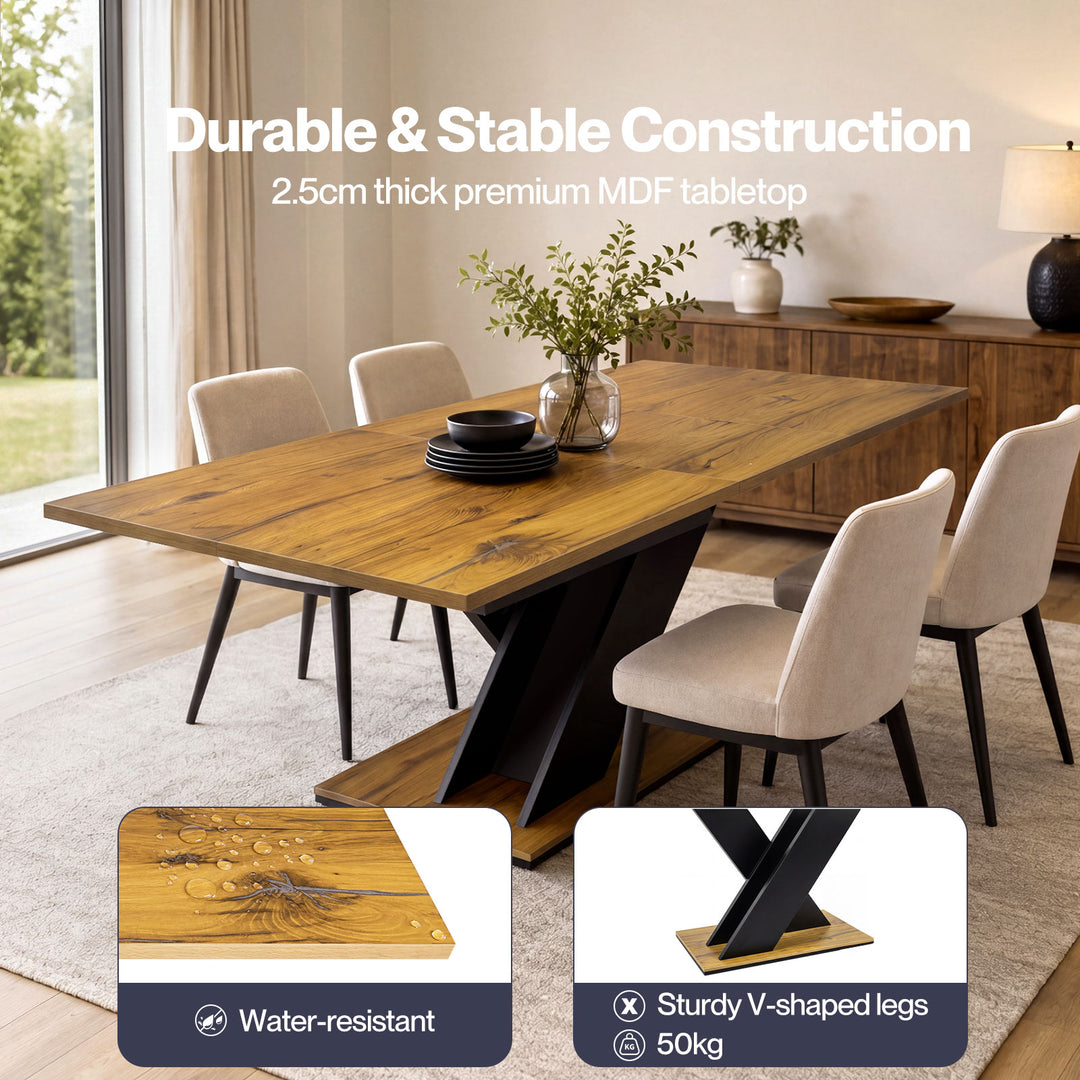 Levede Dining Table Extendable 120cm-160cm 6 People Rectangular Dining Room