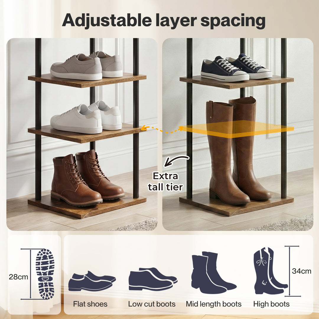 Vertical Shoe Rack 8-Tier Space Saving Narrow Corner Organiser Storage