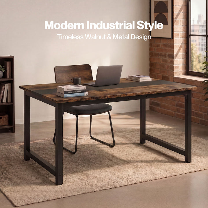 Dining Table 4-6 Seater Industrial Rectangular 160cm Kitchen Restaurant
