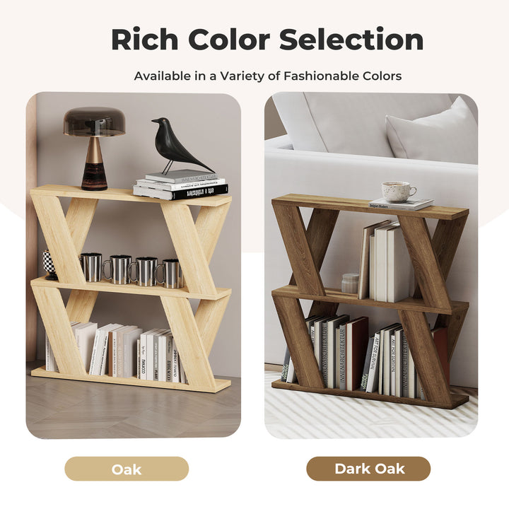 Slim Side Table with Magazine Rack Two-Tier Storage Compact Coffee Table